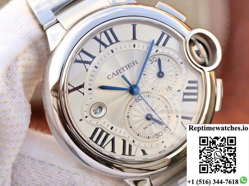 Cartier Ballon Bleu Chronograph W6920076 Zf Factory Silver Dial-Rep Time Watches