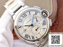 Cartier Ballon Bleu Chronograph W6920076 ZF Factory Silver Dial - Watches