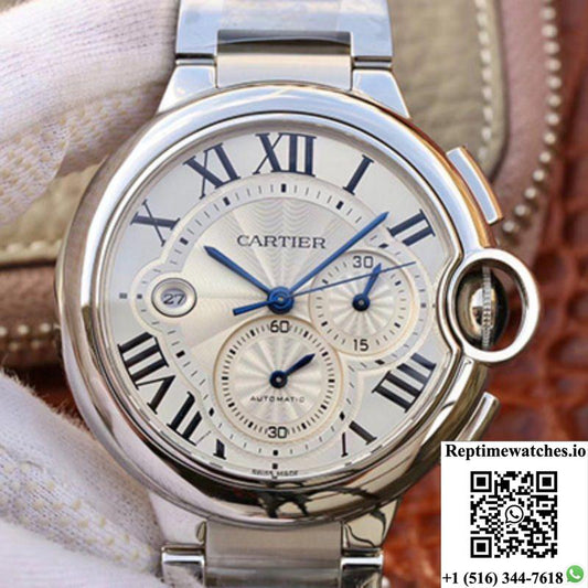 Cartier Ballon Bleu Chronograph W6920076 Zf Factory Silver Dial-Rep Time Watches