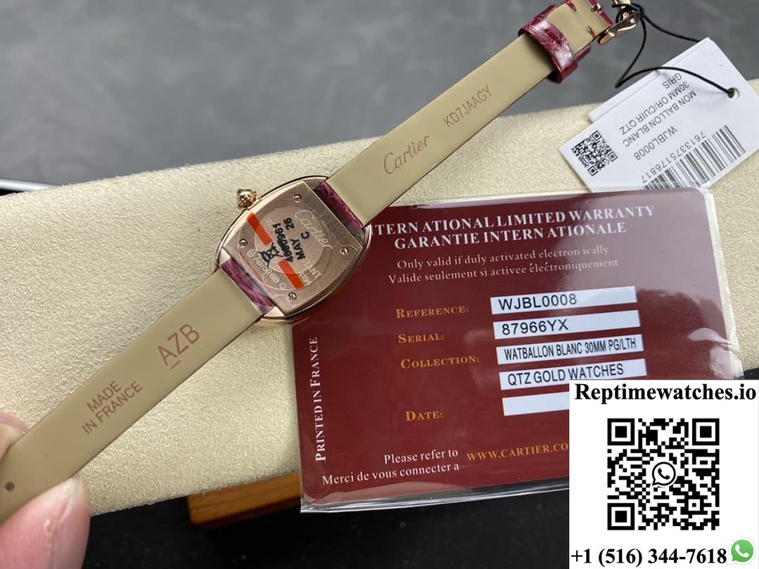Cartier Bathtub Series Wjba0031 Dr Factory Red Strap-Rep Time Watches