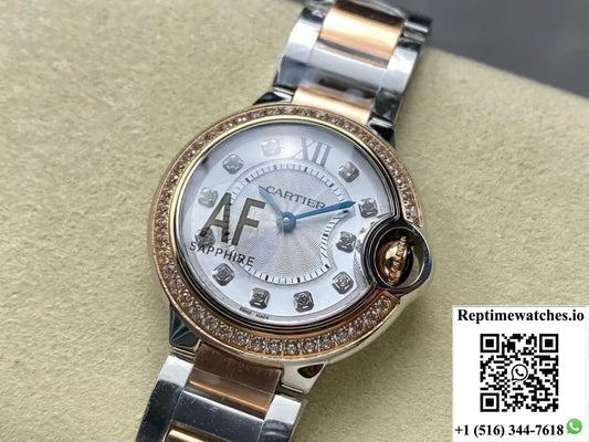 Cartier Blue Balloon W3BB0025 AF Factory with Diamond Hour Markers