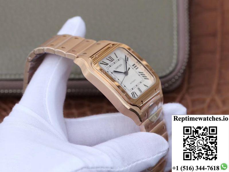 Cartier De Santos 40Mm Bv Factory 18K Rose Gold Case White Dial-Rep Time Watches