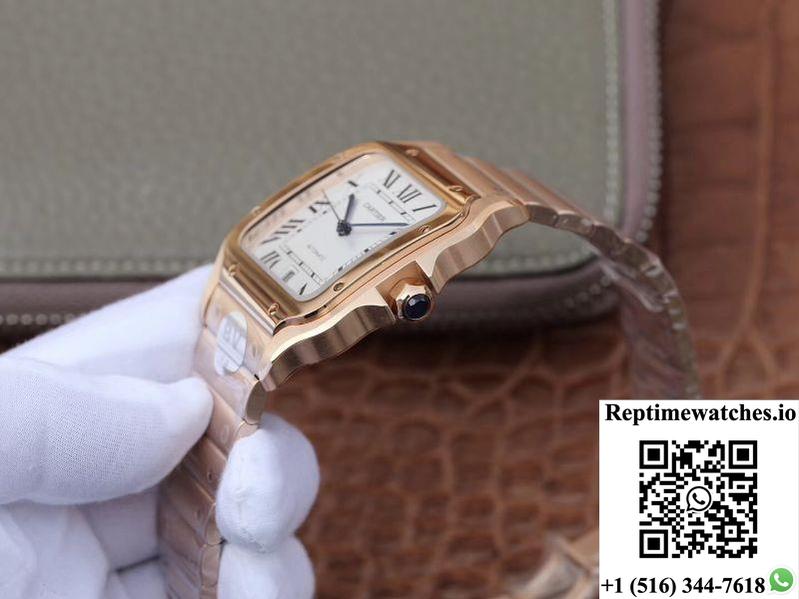 Cartier De Santos 40Mm Bv Factory 18K Rose Gold Case White Dial-Rep Time Watches