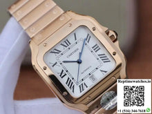 Cartier De Santos 40mm BV Factory 18K Rose Gold Case White Dial - Watches