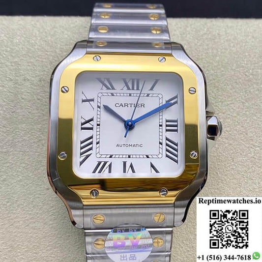 Cartier De Santos W2Sa0016 35Mm Bv Factory White Dial-Rep Time Watches