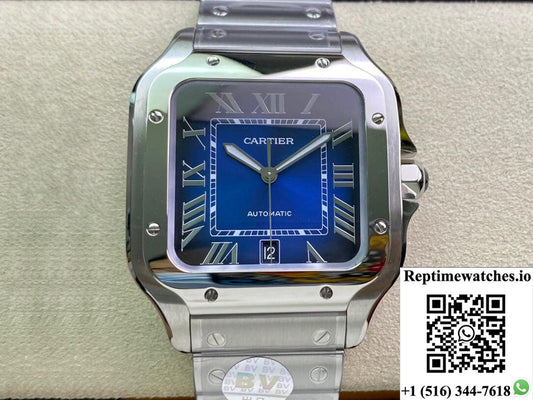 Cartier De Santos Wssa0013 Bv Factory Blue Dial-Rep Time Watches