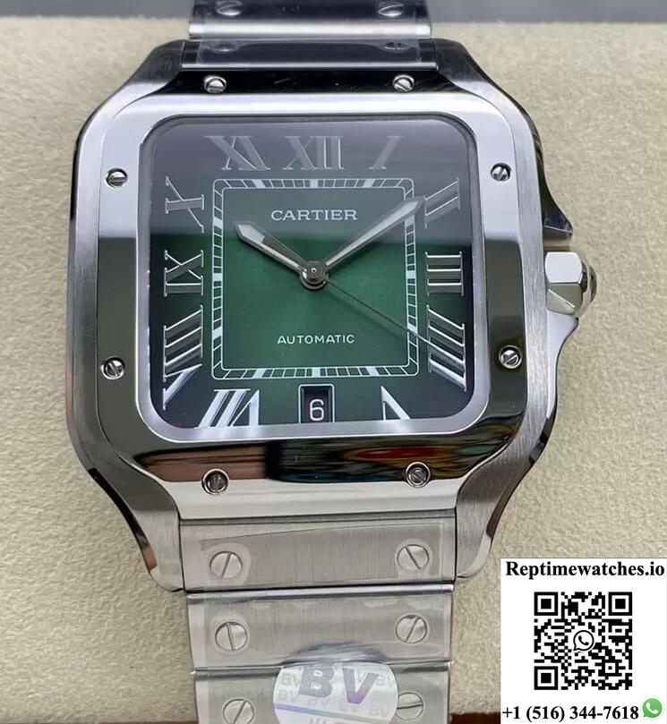 Cartier De Santos Wssa0062 Bv Factory Green Dial-Rep Time Watches