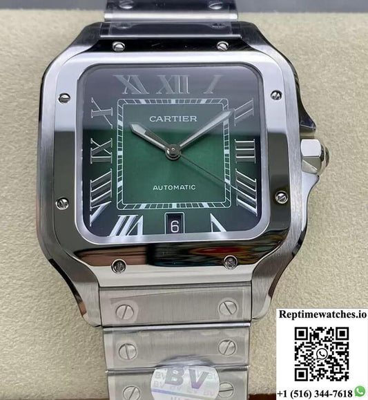 Cartier De Santos Wssa0062 Bv Factory Green Dial-Rep Time Watches