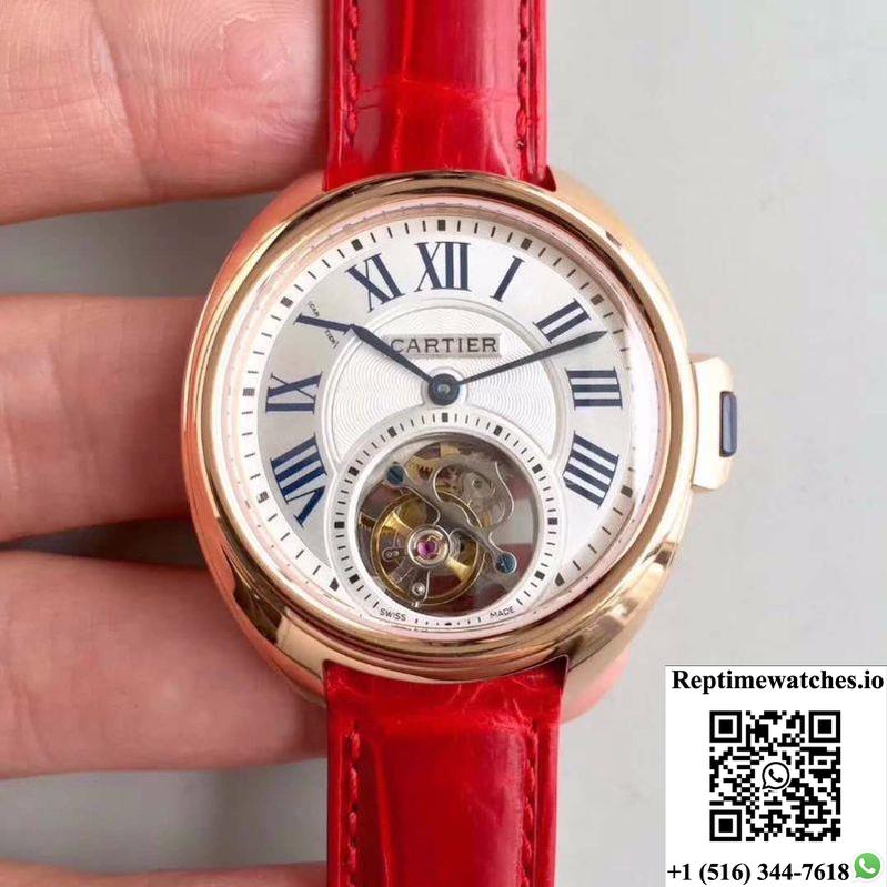 Cartier Drive De Tourbillon W4100013 18K Rose Gold White Dial-Rep Time Watches