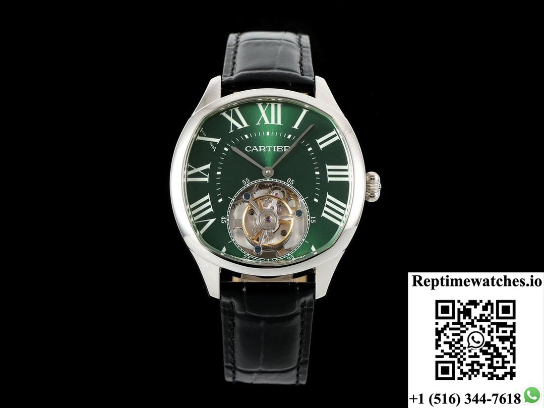 Cartier Drive De W4100016 Rms Factory Tourbillon Green Dial-Rep Time Watches