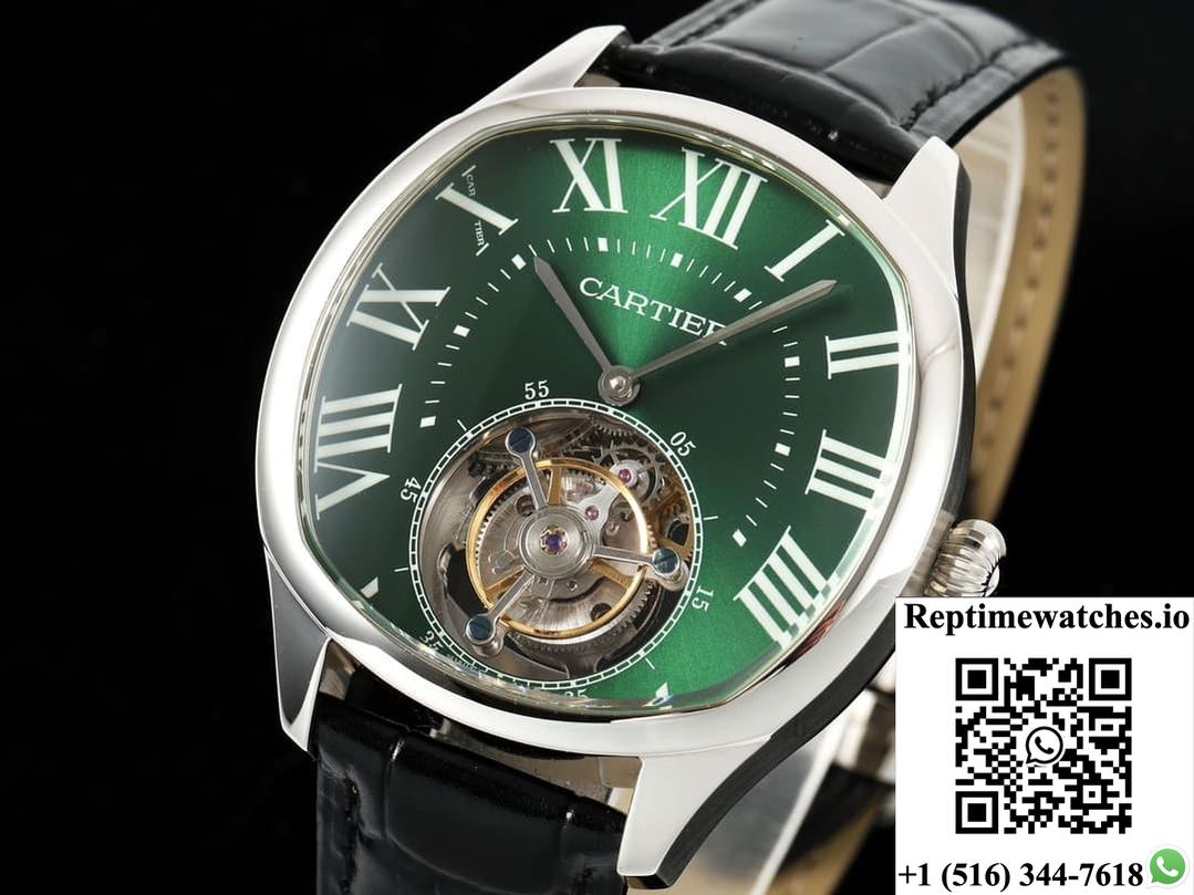 Cartier Drive De W4100016 Rms Factory Tourbillon Green Dial-Rep Time Watches