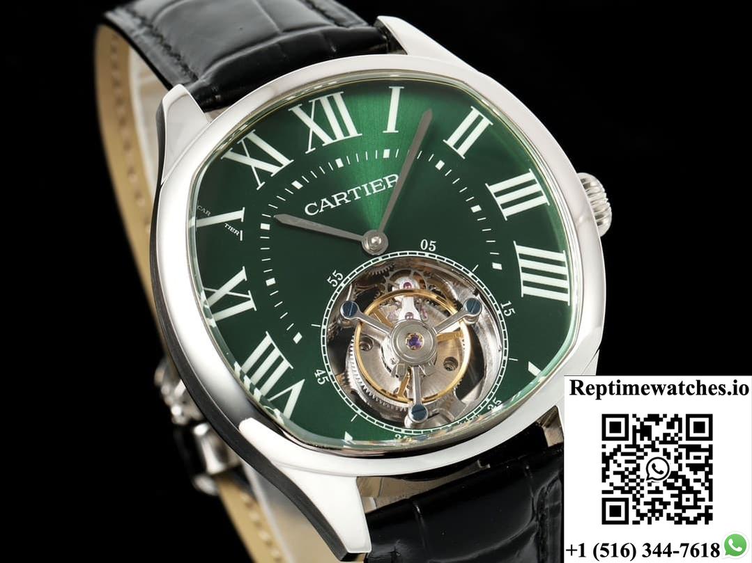 Cartier Drive De W4100016 Rms Factory Tourbillon Green Dial-Rep Time Watches