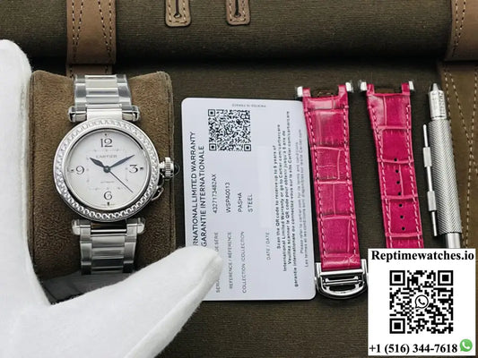 Cartier Pasha 35MM BV Factory Stainless Steel Diamond Bezel - Watches