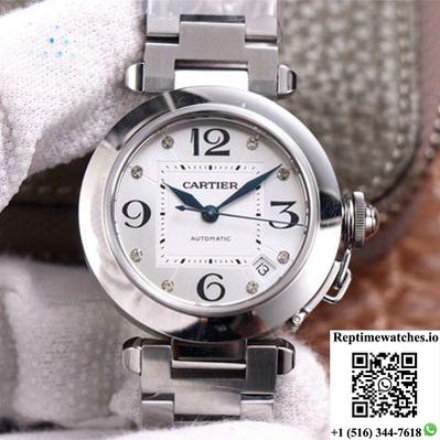 Cartier Pasha W31073M7 V9 Factory Silver Dial-Rep Time Watches