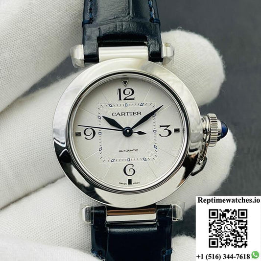 Cartier Pasha Wspa0012 35Mm Bv Factory Leather Strap-Rep Time Watches