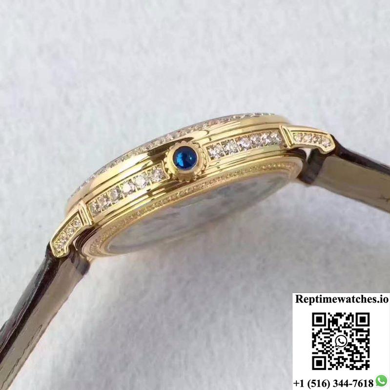Cartier Rotonde Tourbillon Diamonds Dial-Rep Time Watches