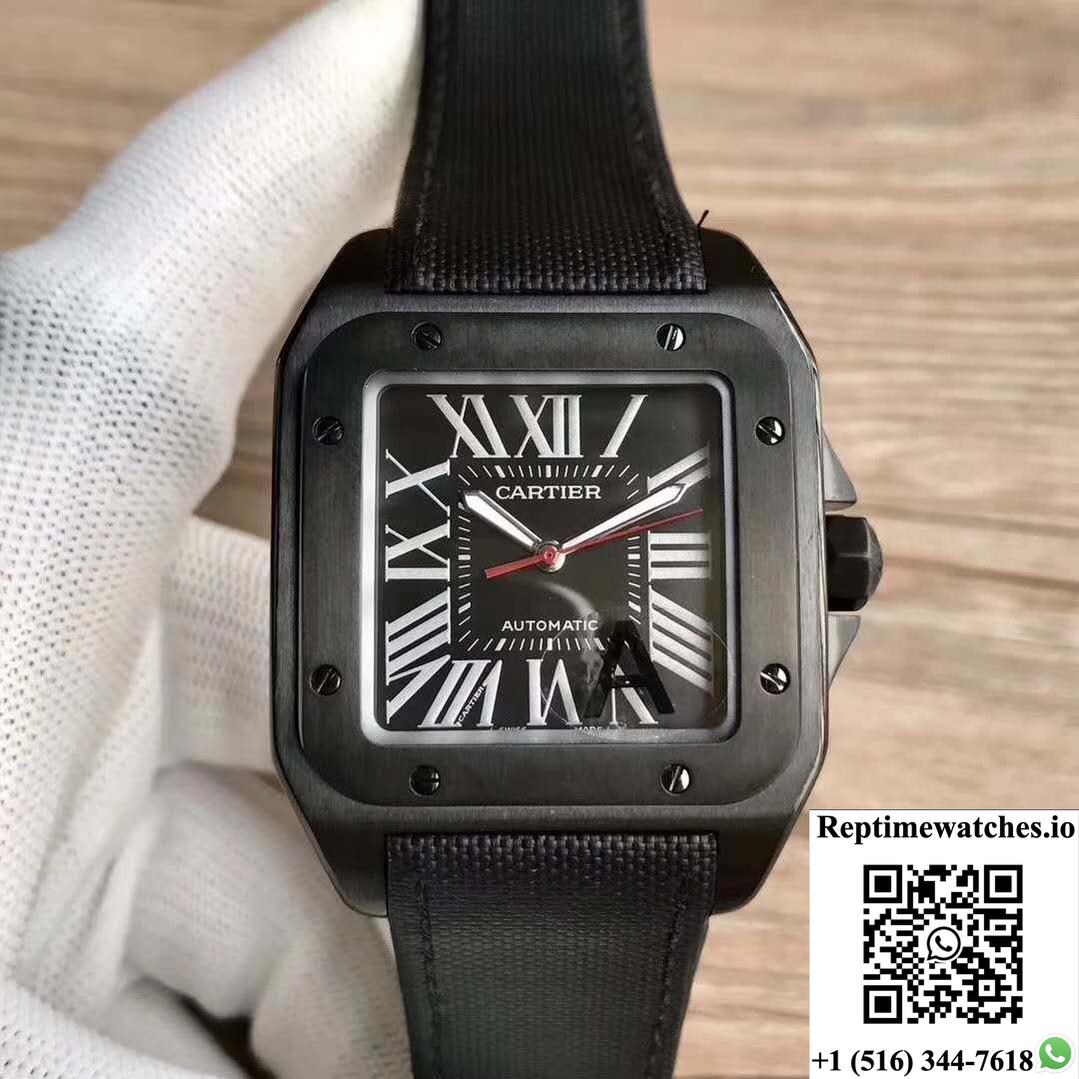 Cartier Santos 100 Xl Wssa0006 V6 Factory Black Dial-Rep Time Watches