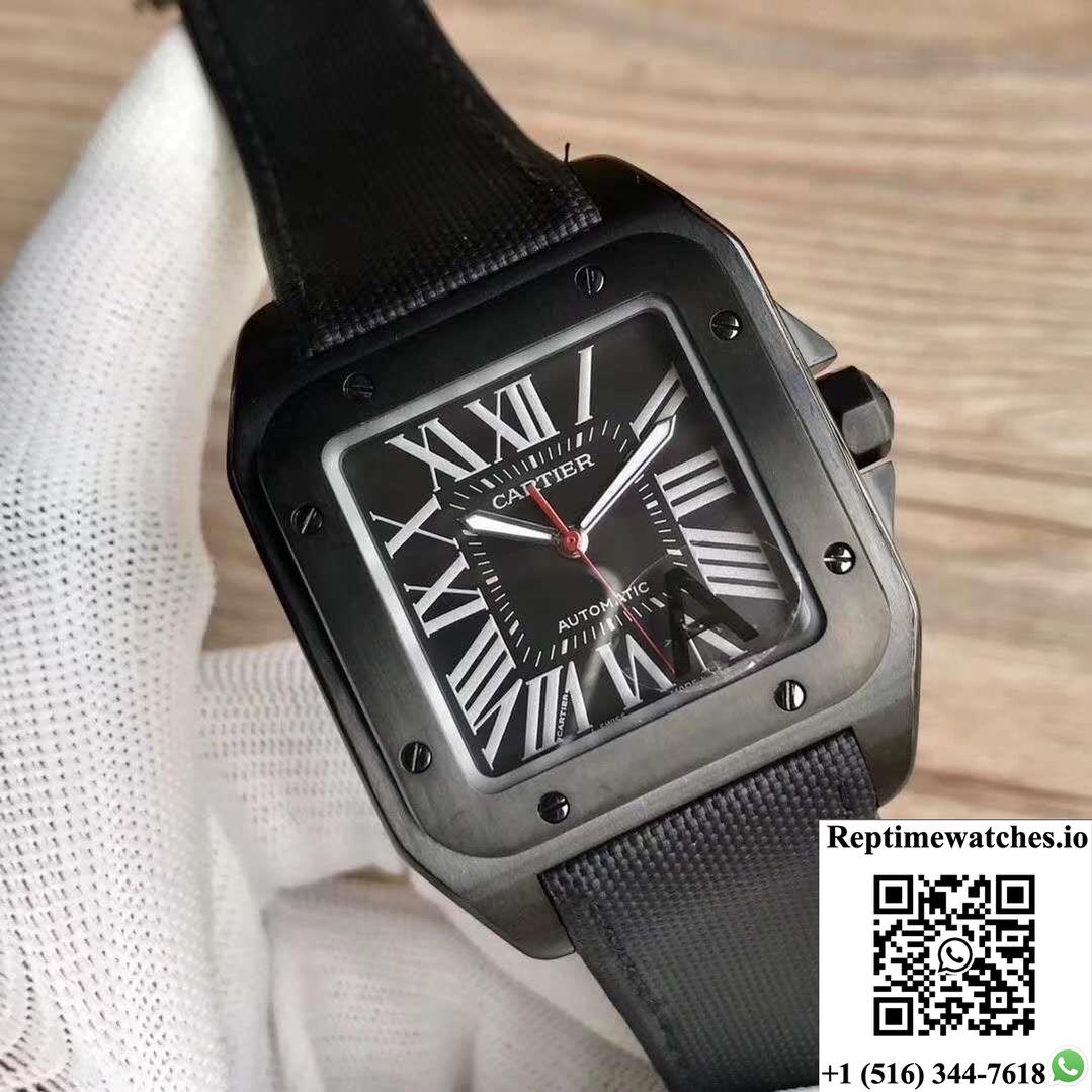 Cartier Santos 100 Xl Wssa0006 V6 Factory Black Dial-Rep Time Watches