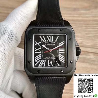 Cartier Santos 100 Xl Wssa0006 V6 Factory Black Dial-Rep Time Watches