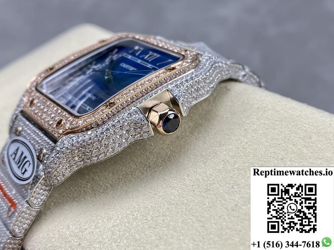 Cartier Santos W2Sa0020 Amg Factory Blue Dial-Rep Time Watches