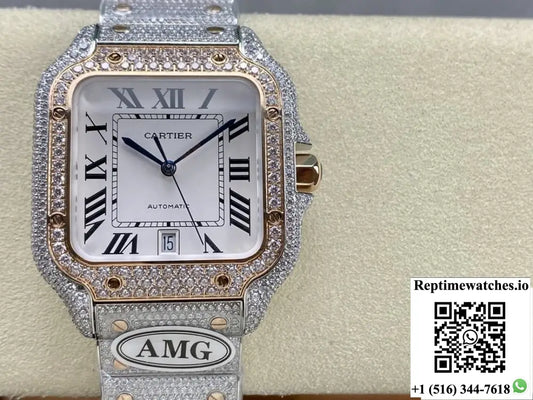 Cartier Santos W2SA0021 AMG factory date display