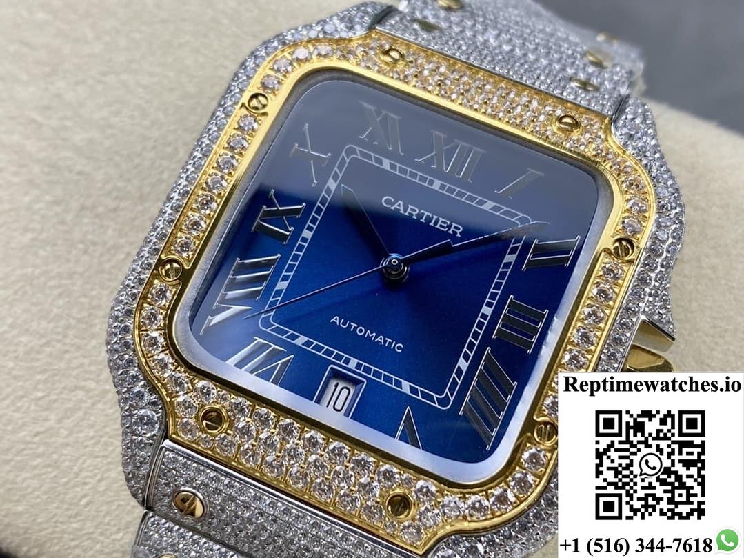 Cartier Santos W2Sa0022 Amg Factory Diamond Case-Rep Time Watches