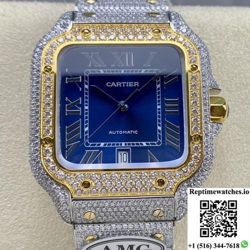 Cartier Santos W2Sa0022 Amg Factory Diamond Case-Rep Time Watches
