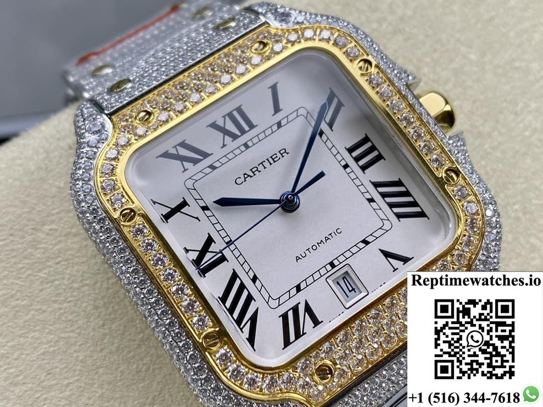 Cartier Santos W2Sa0023 Amg Factory Diamond Strap-Rep Time Watches