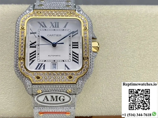 Cartier Santos W2SA0023 AMG factory diamond strap