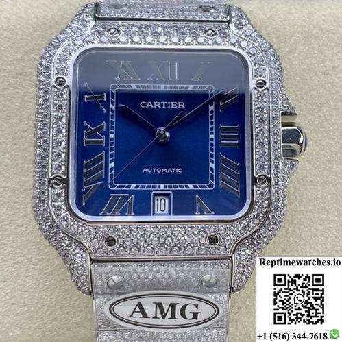 Cartier Santos Wssa0010 Amg Factory Roman Numerals-Rep Time Watches