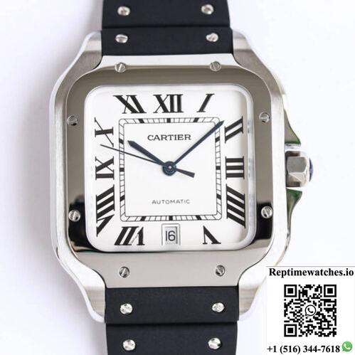 Cartier Santos Wssa0018 Gf Factory V2 Rubber Strap White Dial-Rep Time Watches