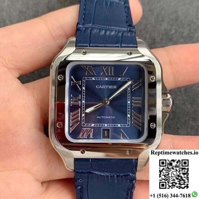 Cartier Santos Wssa0030 V6 Factory Blue Dial-Rep Time Watches