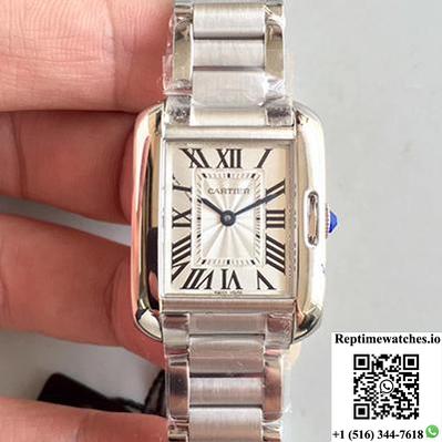 Cartier Tank Anglaise Ladies W5310022 Silver Dial-Rep Time Watches