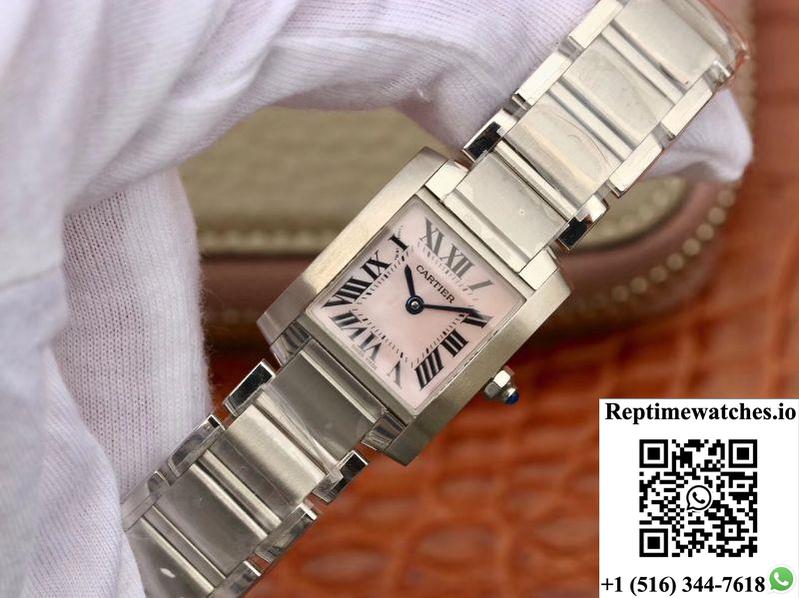 Cartier Tank Francaise Ladies W51028Q3 Pink Dial-Rep Time Watches