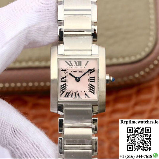Cartier Tank Francaise Ladies W51028Q3 Pink Dial-Rep Time Watches