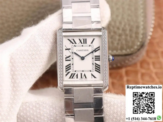 Cartier Tank K11 Factory Diamond White Dial - Watches