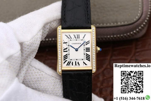 Cartier Tank Ladies K11 Factory White Dial-Rep Time Watches