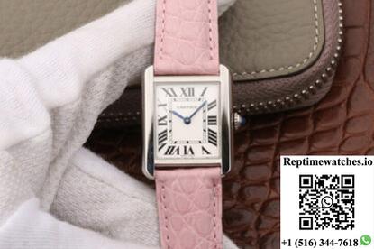 Cartier Tank Ladies Stainless Steel White Dial-Rep Time Watches