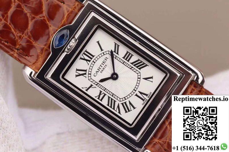 Cartier Tank Solo Ladies W5200025 White Dial-Rep Time Watches