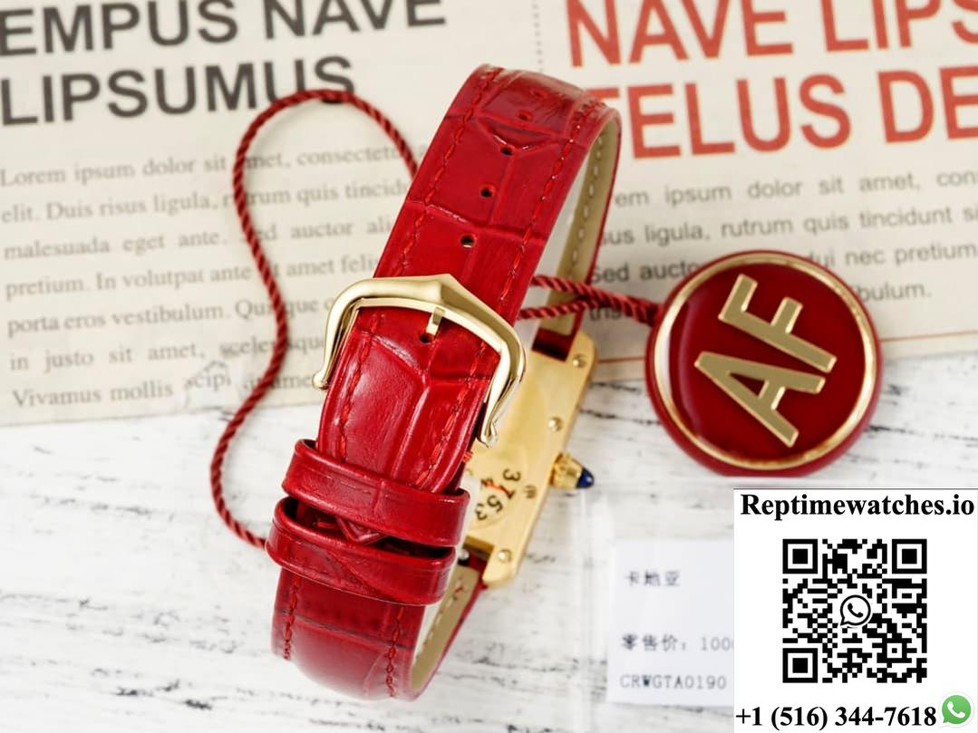 Cartier Tank Wgta0190 Af Factory Burgundy Strap-Rep Time Watches