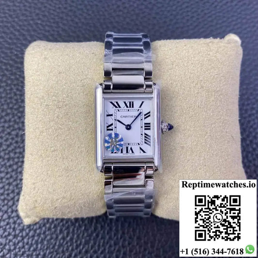 Cartier Tank WSTA0051 AF Factory Silver White Dial - Watches