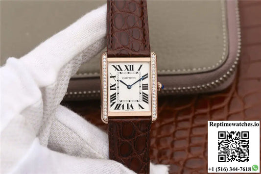 Cartier Tank WT200005 K11 Factory Rose Gold Diamonds - Watches