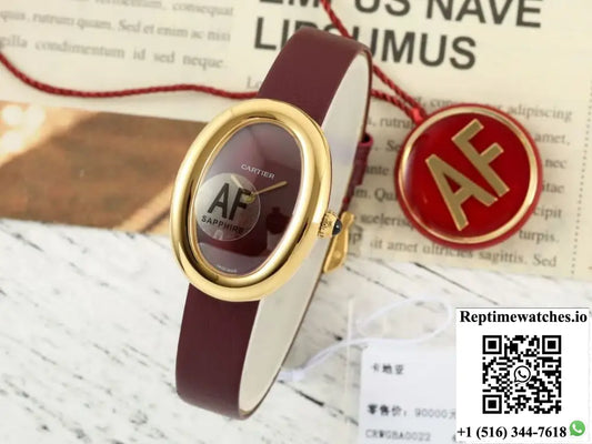 Cartier tub WGBA0032 AF factory cowhide strap