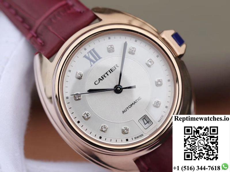 Cle De Cartier Automatic 35Mm Wjcl0032 18K Rose Gold Silver-Gray Dial-Rep Time Watches