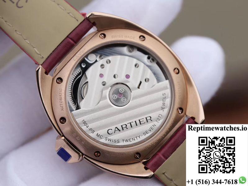 Cle De Cartier Automatic 35Mm Wjcl0032 18K Rose Gold Silver-Gray Dial-Rep Time Watches