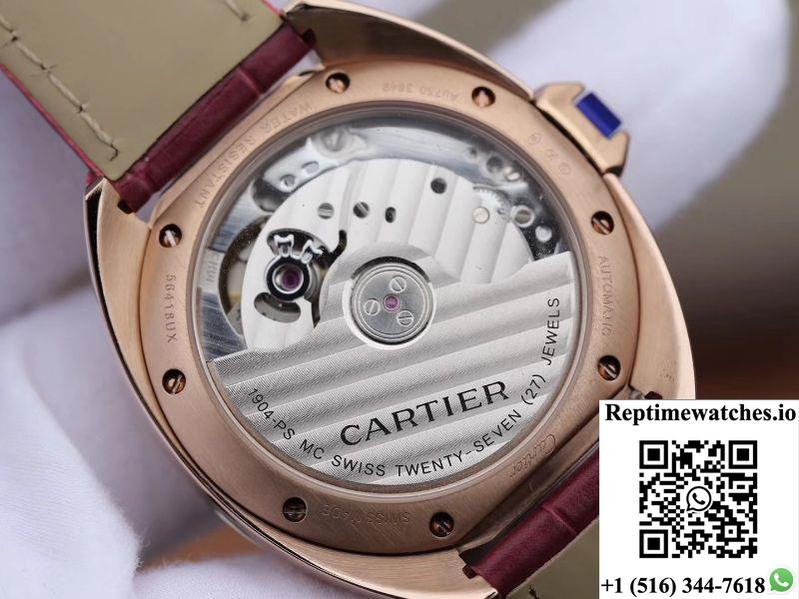 Cle De Cartier Automatic 35Mm Wjcl0032 18K Rose Gold Silver-Gray Dial-Rep Time Watches