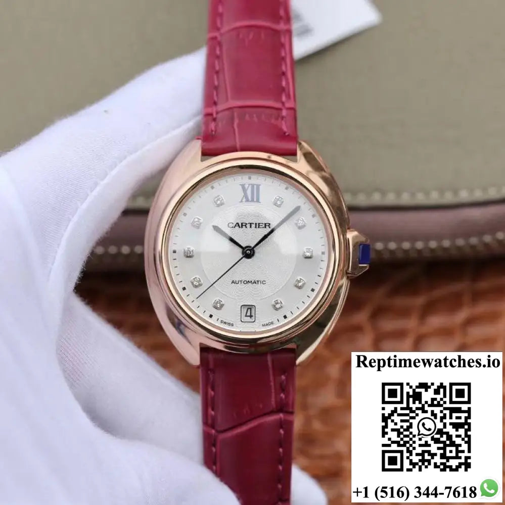 Cle De Cartier Automatic 35mm WJCL0032 18K Rose Gold Silver-gray Dial - Watches