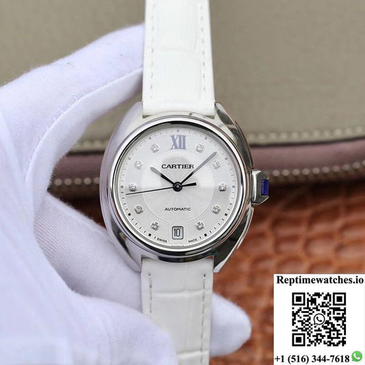 Cle De Cartier Ladies 35Mm Wjcl0032 Silver-Gray Dial-Rep Time Watches