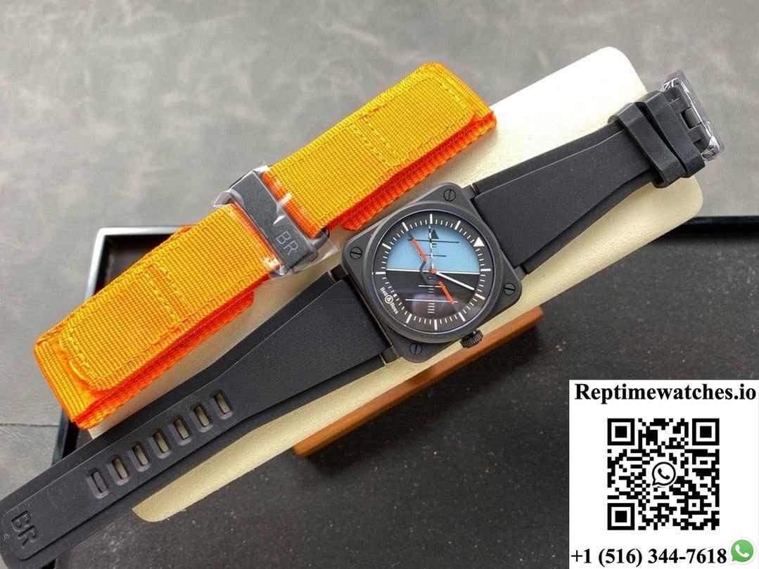 Bell & Ross Instruments Br03A-Hrz-Ce M+ Factory Rubber Strap-Rep Time Watches