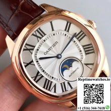 Drive De Cartier Moonphase WGNM0008 Rose Gold Silver Dial - Watches